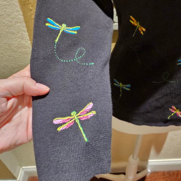 Lily Stanhope Dragonfly Sweater PM Cotton Cottagecore Vintage Whimsical Knit - Picture 11 of 13